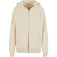 Build Your Brand Women's Fluffy Full Zip Hoodie in Off-White | Size: 12