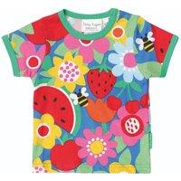 Toby Tiger Fruit Flower Print Short-Sleeved T-Shirt | Size: 5-6 Years