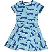 Toby Tiger Whale Waves Print Short Sleeved Skater Dress | Size: 2-3 Years