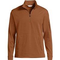 Lands' End Men's Performance Pique Quarter Zip Sweater in Brown | Size: Medium