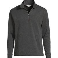 Lands' End Men's Performance Pique Quarter Zip Sweater in Charcoal | Size: XL