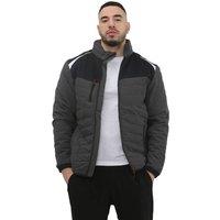 MyShoeStore Men's Thermal Padded Softshell Jacket Windproof Water Resistant Winter Coat in Grey | Size: Large