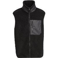 Build Your Brand Men's Bonded Sherpa Gilet in Black | Size: 3XL
