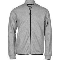 TEE JAYS Men's Full Zip Athletic Cardigan in Grey | Size: 2XL