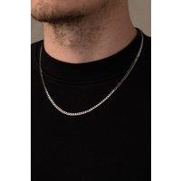 Outrage London Men's 925 Sterling Silver Personalised 3MM Cuban Chain Necklace | Size: 18 inches