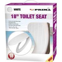 BARGAINS-GALORE 18" White Wooden Toilet Seat Bathroom Wc Easy Fit Heavy Duty Universal