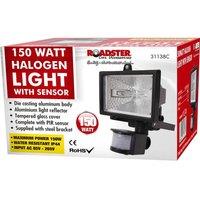 BARGAINS-GALORE 150w Security Flood Light With Sensor Outdoor Halogen Light Pir Motion in Black