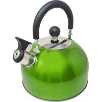 BARGAINS-GALORE 2.5l Stainless Steel Whistling Kettle Kitchen Camping Hiking Fast Boil in Green