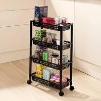 Clarsen Under Counter Rolling Storage Organiser with Ventilated Trays, 67cm in Black