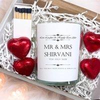 Aye Do Gifts Personalised Love Laughter Wedding Candle Gift Set | Couple Engagement in White | Size: 40 cm x 40 cm
