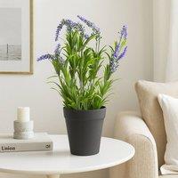 Voltico Artificial Lavender Plant in Black Pot 38cm in Green