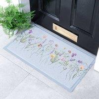 Artsy Mats Blue Wild Flowers Doormat | Size: 40 cm x 70 cm