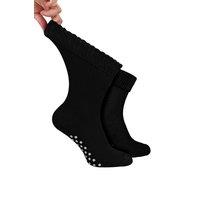 Dr.Socks Men's Extra Wide Winter Bed Socks with Grips | Non Slip Thermal Sleep Socks in Black | Size: 6-11