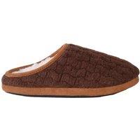 ABSOLUTE FOOTWEAR Men's Quilted Style Open Back Fleece Lined Mule Slipper in Brown | Size: 8