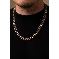 Outrage London Men's 18K Gold Personalised 11MM Cuban Chain Necklace | Size: 18 inches