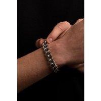 Outrage London Men's Silver Personalised 14MM Cuban Chain Bracelet | Size: 7 inches