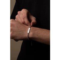 Outrage London Men's Silver Personalised 4MM Box Chain Bracelet | Size: Adjustable