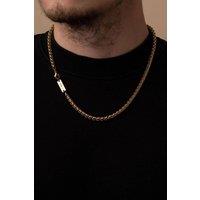 Outrage London Men's 18K Gold Personalised 5MM Wheat Chain Necklace | Size: 24 inches