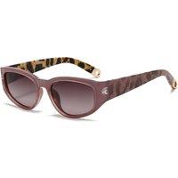 PEACH ACCESSORIES Women's Retro Cat-Eye Sunglasses with Animal Print Arms in Dusty Pink