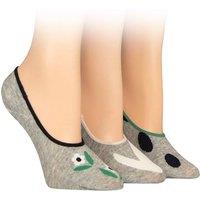 Caroline Gardner Women's 3 Pair Casual Shoe Liner Socks in Grey | Size: 4-8