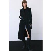 RUE Women's Black Textured Faux Leather Gloves