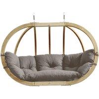 Amazonas Globo Double Royal Wooden Cushion Egg Hanging Chair in Taupe