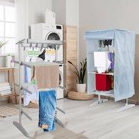 BARGAINS-GALORE 4 Tier Digital Electric Heated Clothes Airer With Cover Drying Laundry