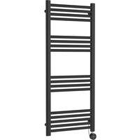 Balterley Electric Round Tube Towel Rail with 17 Bars, 1200 x 500mm - Anthracite in Grey