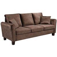 Comfy Living Ltd Brushed Velvet 3 Seater Sofa in Brown