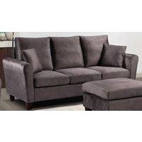 Comfy Living Ltd Brushed Velvet 2 Seater & 3 Seater Sofa Set in Grey