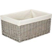 Red Hamper Jumbo Grey Wash Storage Basket - White Lining