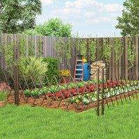 OUTSUNNY Aluminium Alloy Movable Fence, Pet Safety Fence, Dark Brown | Size: 250 cm x 100 cm