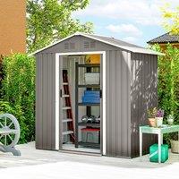 OUTSUNNY 6.5x3.5ft Metal Garden Shed for Garden, Light Grey