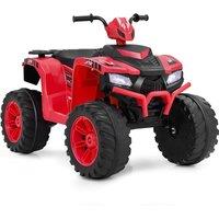 Gymax Electric Ride On Car Toy Quad Car With Radio LED Headlights & 4 Wheels in Red