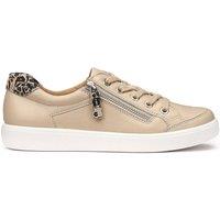 Hotter Women's Wide Fit 'Chase II' Trainers in Medium Beige | Size: 5.5
