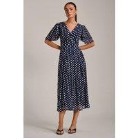 Jolie Moi Women's Angel Sleeve Print Lace Maxi Dress in Black | Size: 12