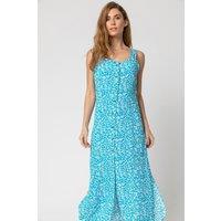 Roman Women's Ditsy Floral Button Through Dress in Turquoise | Size: 18