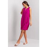 Roman Women's Broderie Detail Sleeveless Shift Dress in Fuchsia | Size: 16