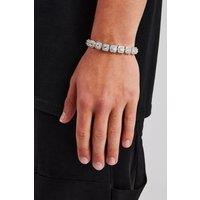 Cernucci Women's 10mm Clustered Tennis Bracelet in Metallic Silver | Size: 8 inches