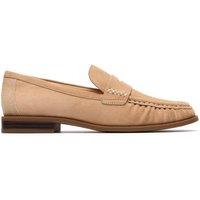 Clarks Women's Alixea Walk Warm Sand Suede Loafers, Slip Ons in Beige | Size: 8-Standard Fit