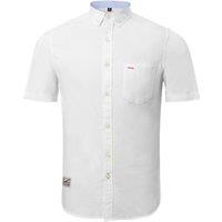 MODISHION Men's Casual Button-Down Shirt with Chest Pocket in White | Size: XL