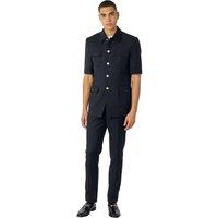 XPOSED Men's Classic Safari 2-Piece Suit With Elegant Buttons in Black | Size: 46R