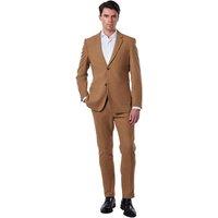 XPOSED Men's Tailored Fit Wool Blend Flannel Two-Piece Suit in Tan | Size: 40R
