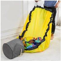 Living and Home Toy Storage Basket with Play Mat in Grey