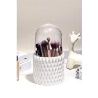 SHEONLY Makeup Brush Holder Organizer Storage with Lid Gift Set in White