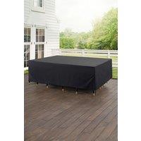 H&O Direct Rectangular Sunproof Waterproof Oxford Fabric Garden Furniture Cover with Double Handles in Black