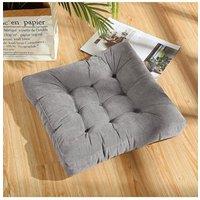 Garden Sanctuary Grey Square Corduroy Seat Cushion Tatami Futon, 50 cm W x 50 cm D