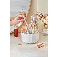SHEONLY Rotating Makeup Brush Holder Makeup Brush Organizer in White