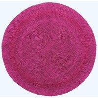 Homescapes Luxury Round Bath Mat Reversible 100% Cotton 1600GSM, 80cm, Quick Dry in Raspberry