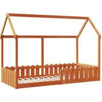 Berkfield Home Kids' House Bed Frame without Mattress Wax Brown 90x190 cm Single